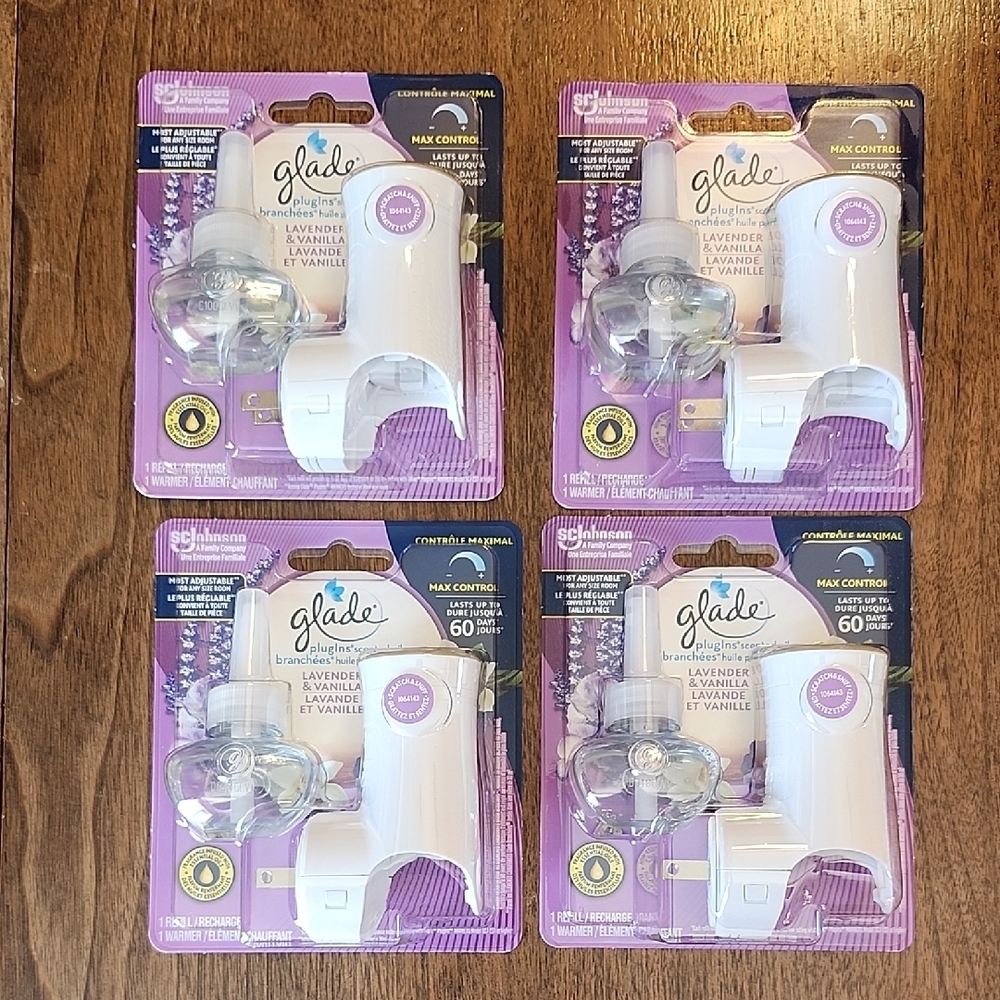 Glade Lavender & Vanilla Scented Oil Refills - Purple and White BNWT Lot Of 4